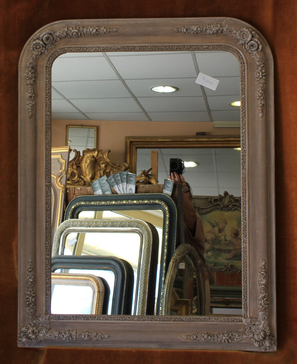 84 X 108 Antique Fireplace Mirror, Restored With A Patina Finish