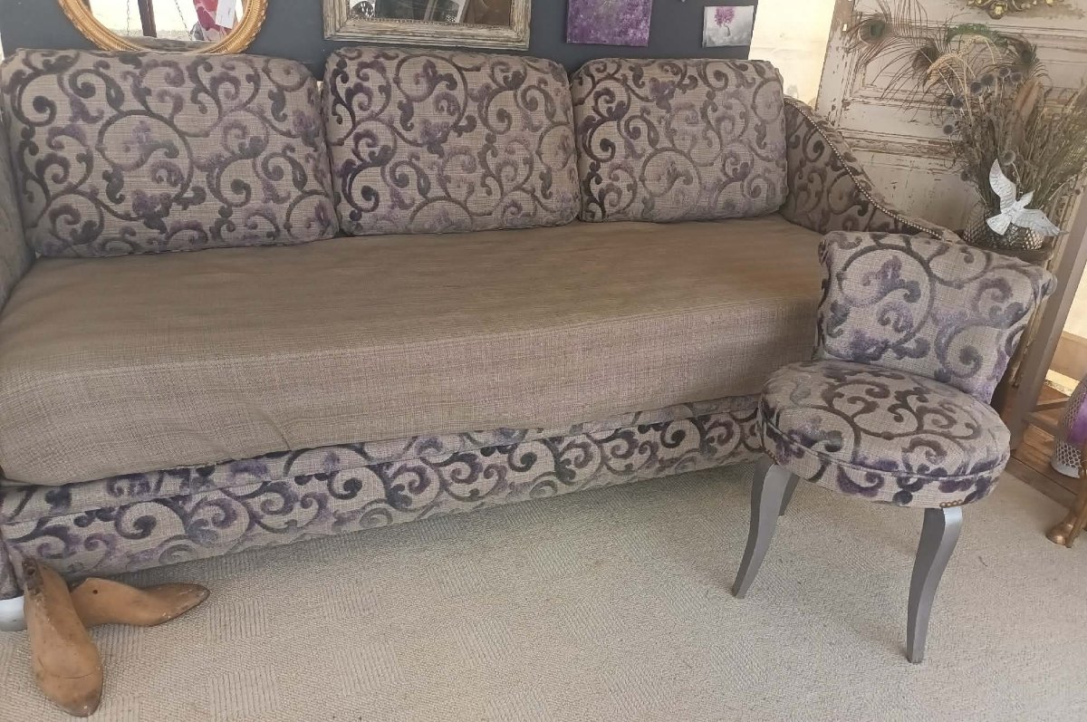 Sofa Bed, Matching Armchair, Upholstery Fabric