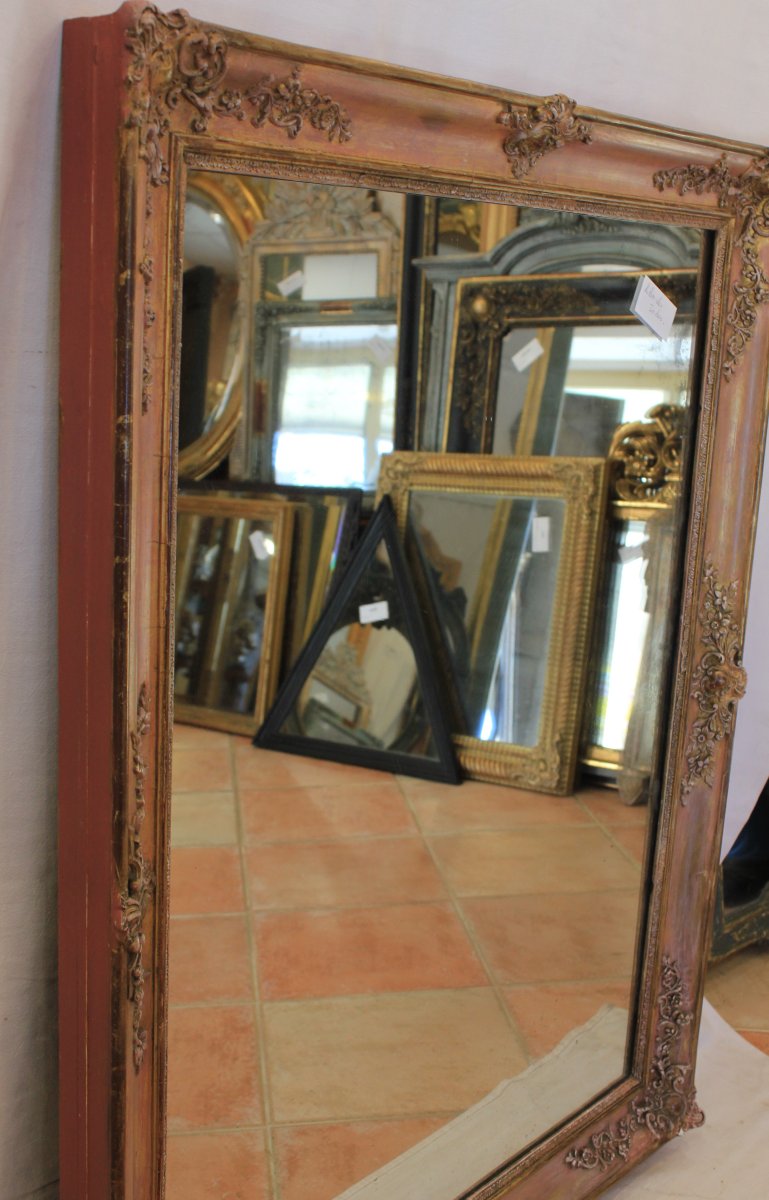 86 x 107 cm miroir ancien rectangle, glace mercure, XIXème-photo-4
