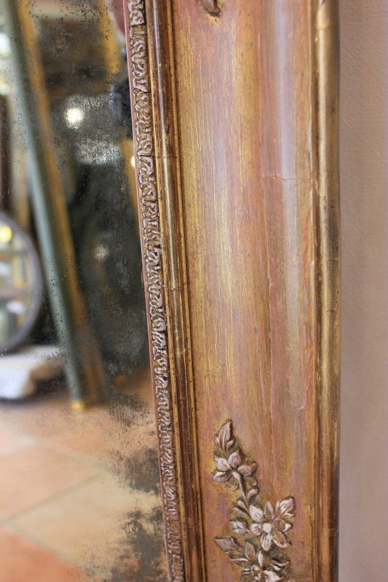 86 x 107 cm miroir ancien rectangle, glace mercure, XIXème-photo-5