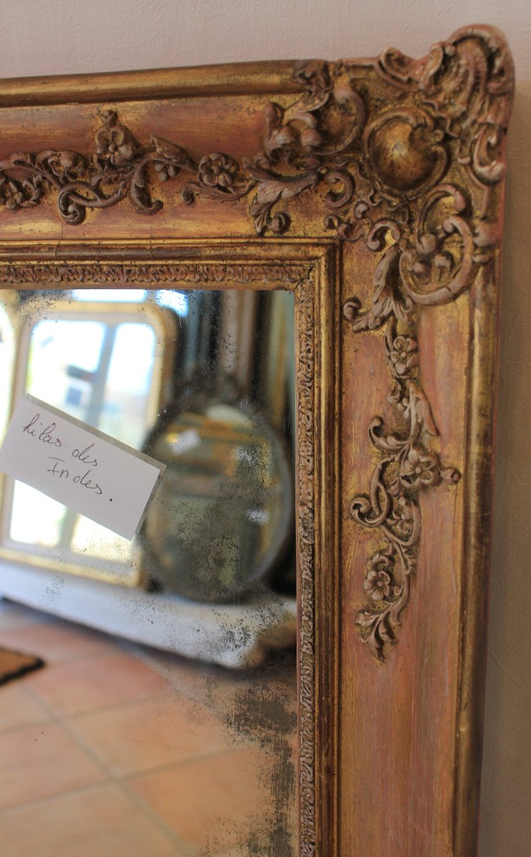 86 x 107 cm miroir ancien rectangle, glace mercure, XIXème-photo-6