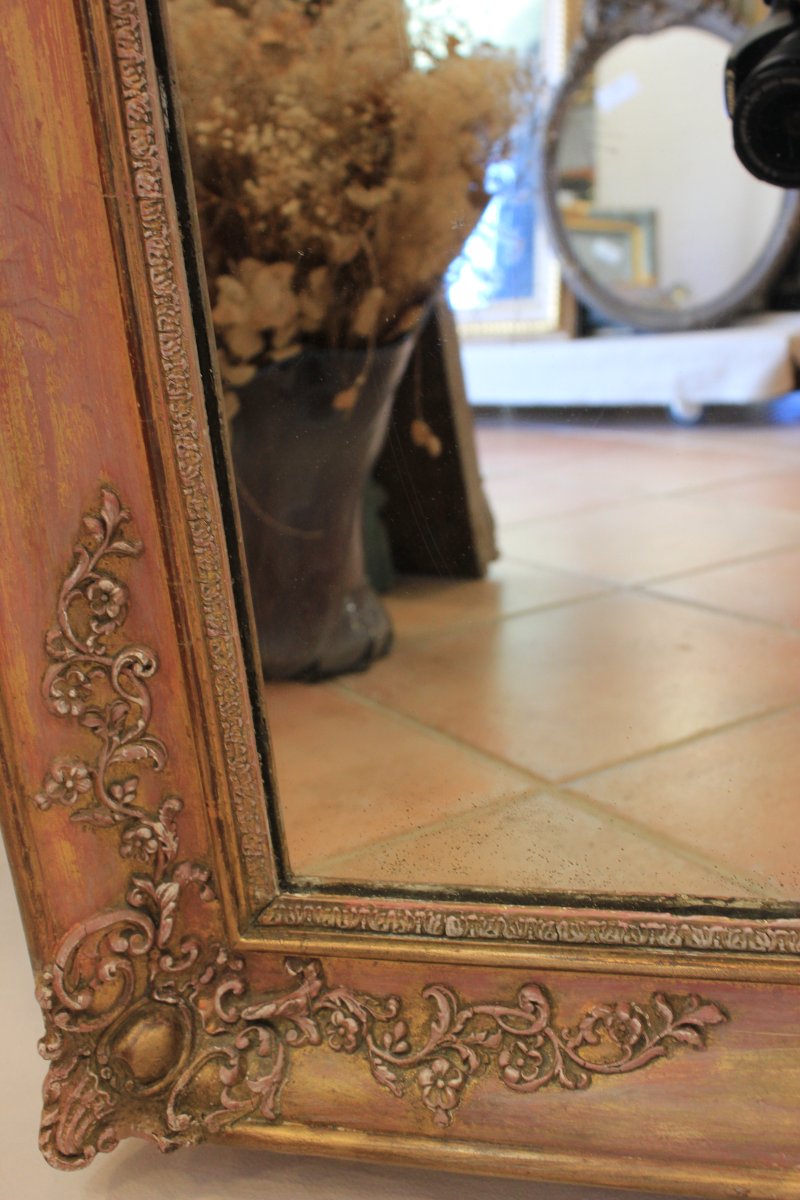 86 x 107 cm miroir ancien rectangle, glace mercure, XIXème-photo-7
