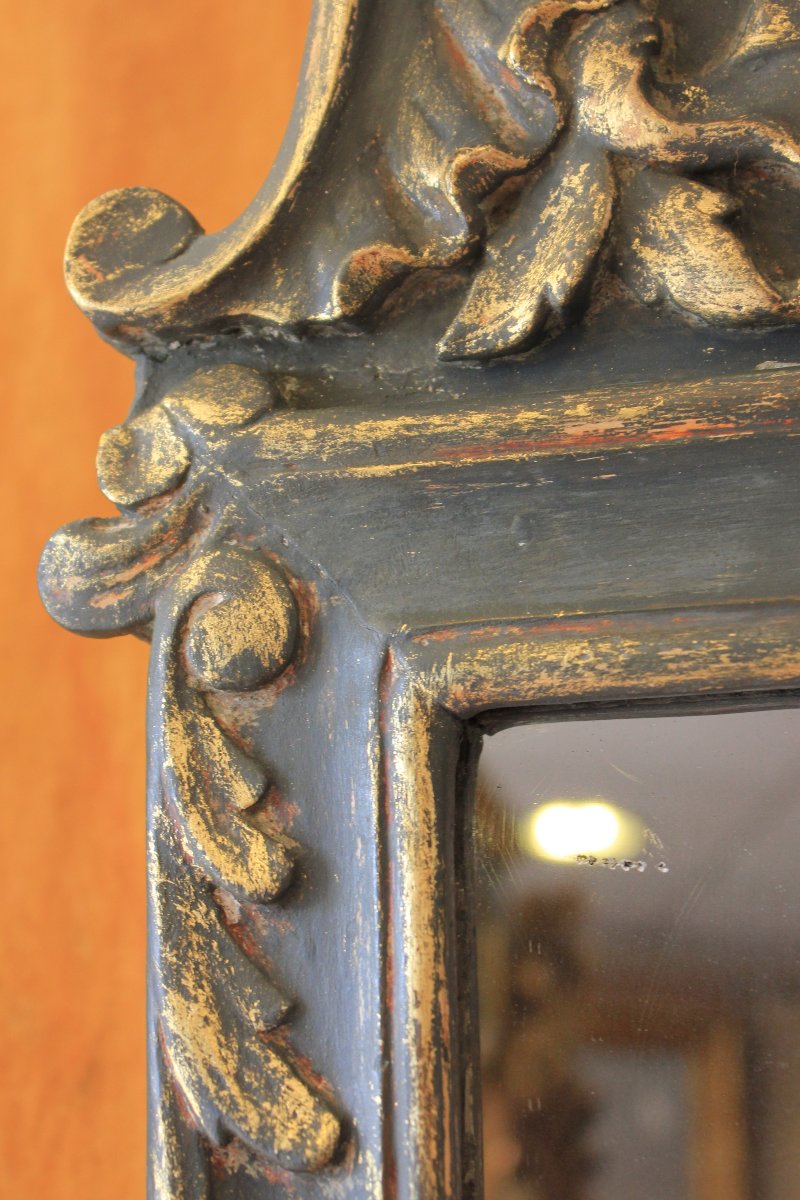 Miroir ancien style Louis XV,  glace mercure, 44 x 75 cm-photo-3