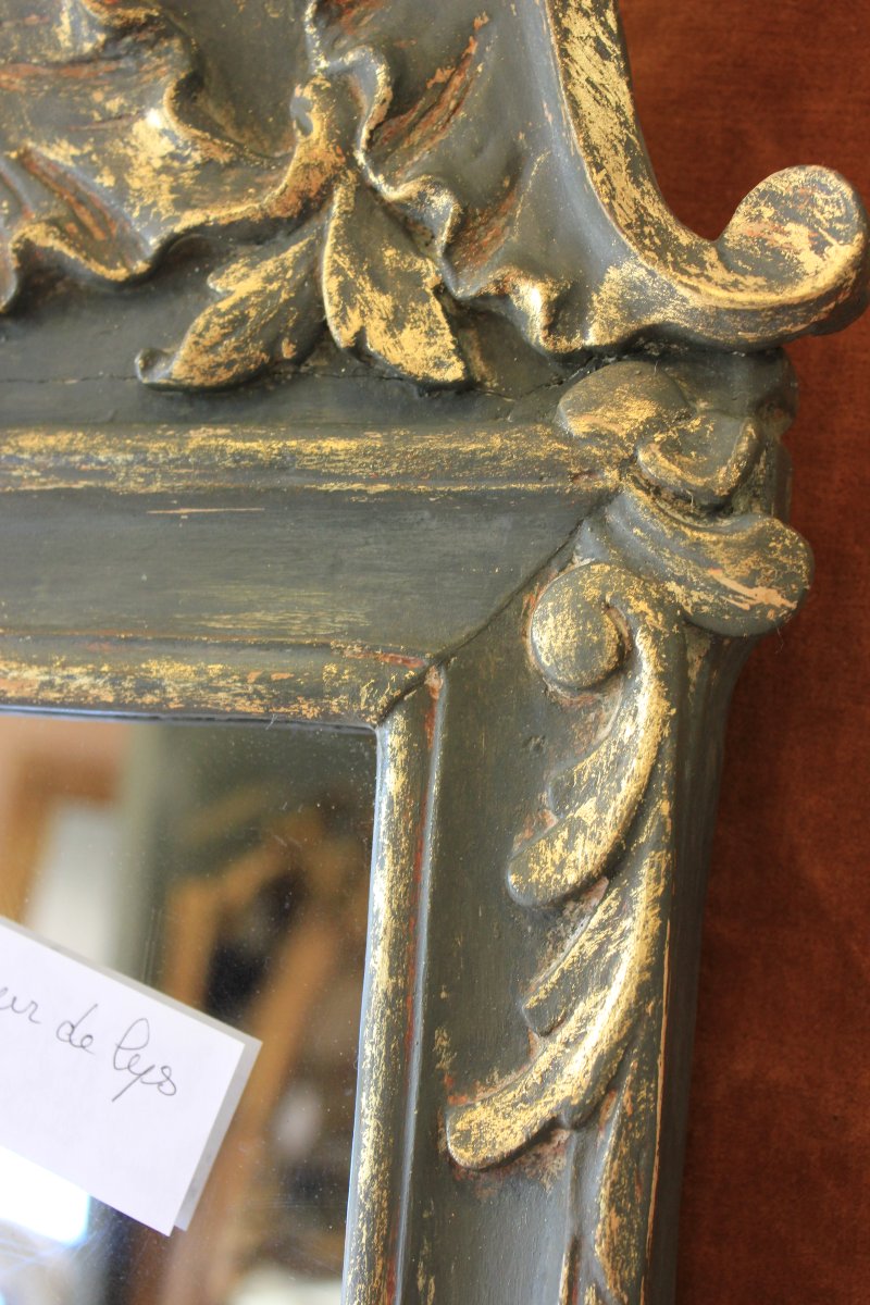 Miroir ancien style Louis XV,  glace mercure, 44 x 75 cm-photo-4