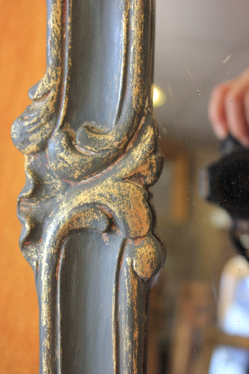 Miroir ancien style Louis XV,  glace mercure, 44 x 75 cm-photo-2