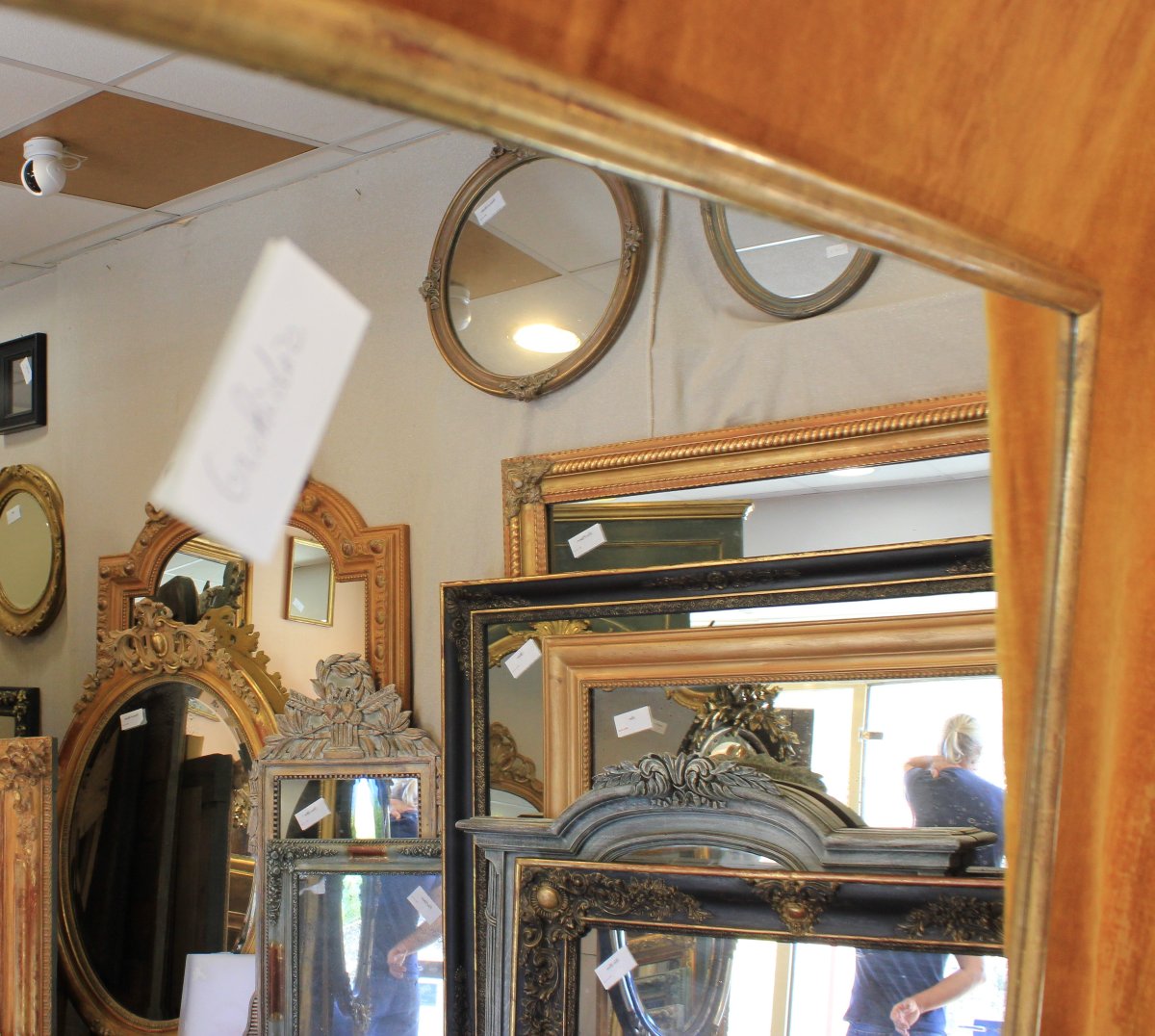 miroir rectangle demi-jonc, feuille d'or 62 x 76 cm-photo-3