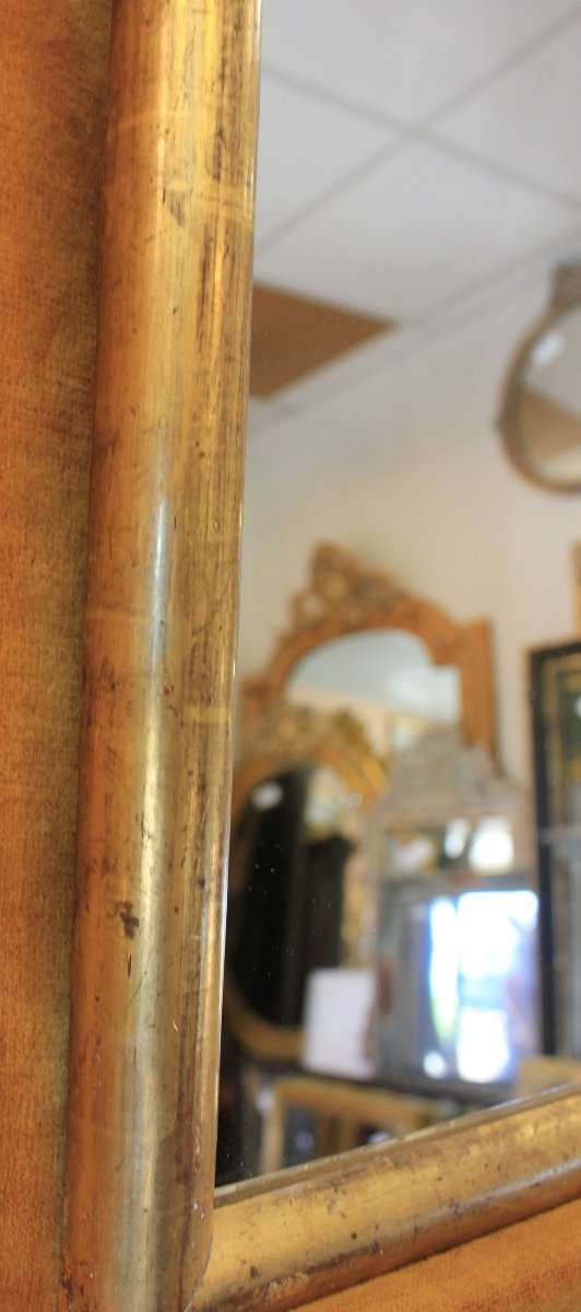 miroir rectangle demi-jonc, feuille d'or 62 x 76 cm-photo-4