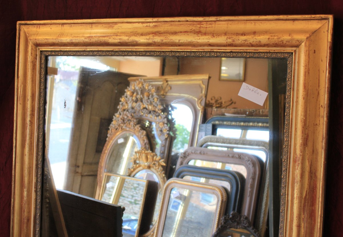 Fausse paire de miroirs rectangle Louis Philippe, glace mercure,94 x 130 cm-photo-4
