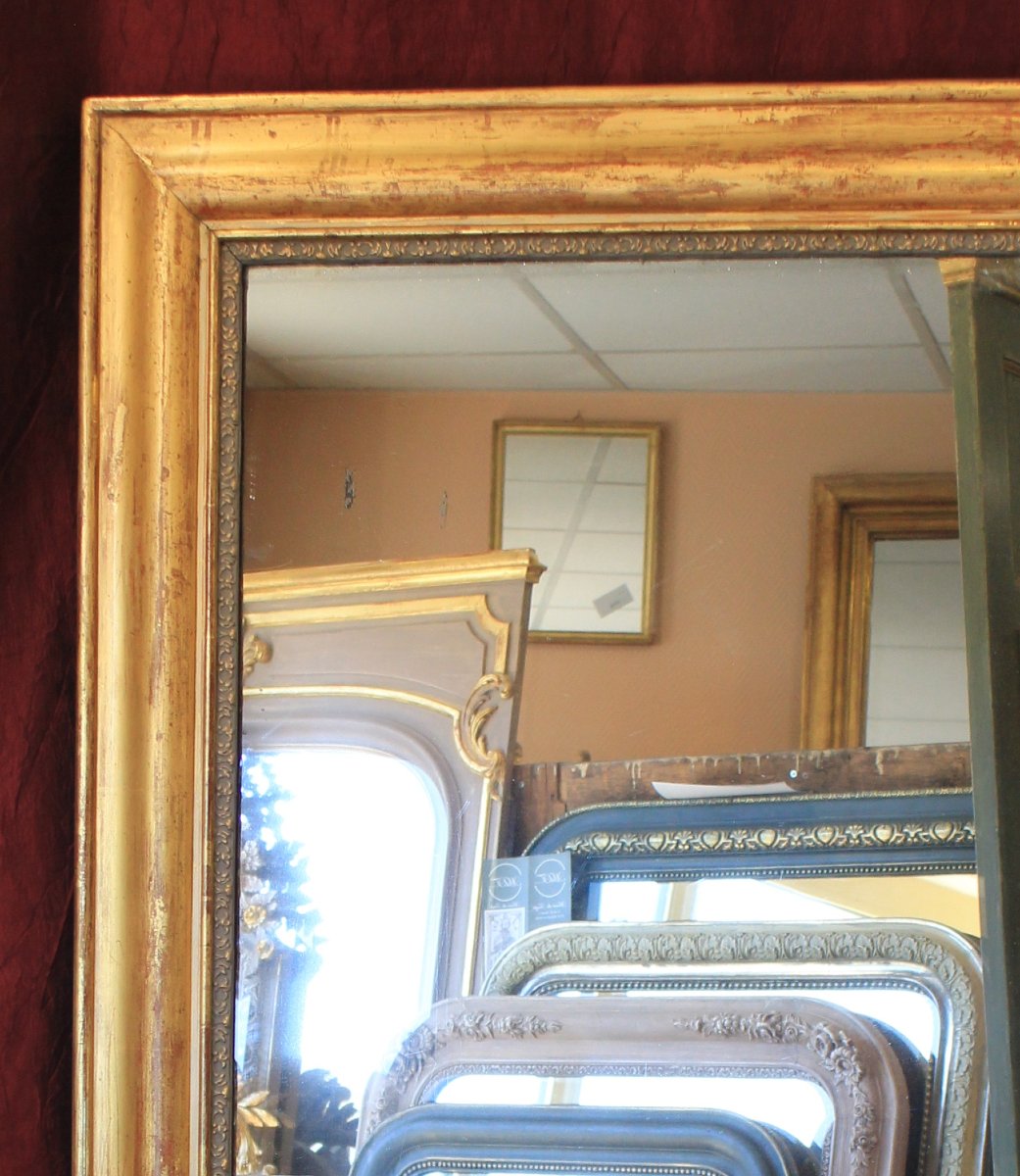 Fausse paire de miroirs rectangle Louis Philippe, glace mercure,94 x 130 cm-photo-4