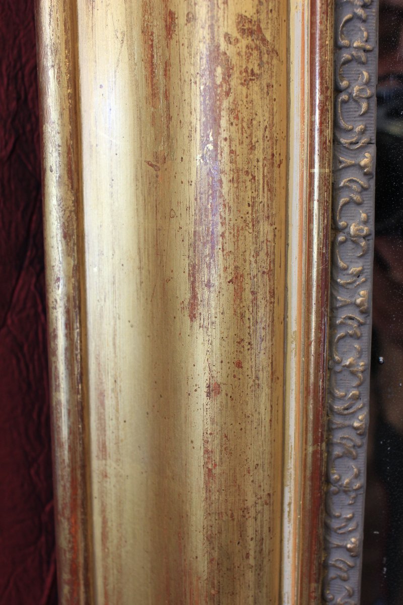 Fausse paire de miroirs rectangle Louis Philippe, glace mercure,94 x 130 cm-photo-5