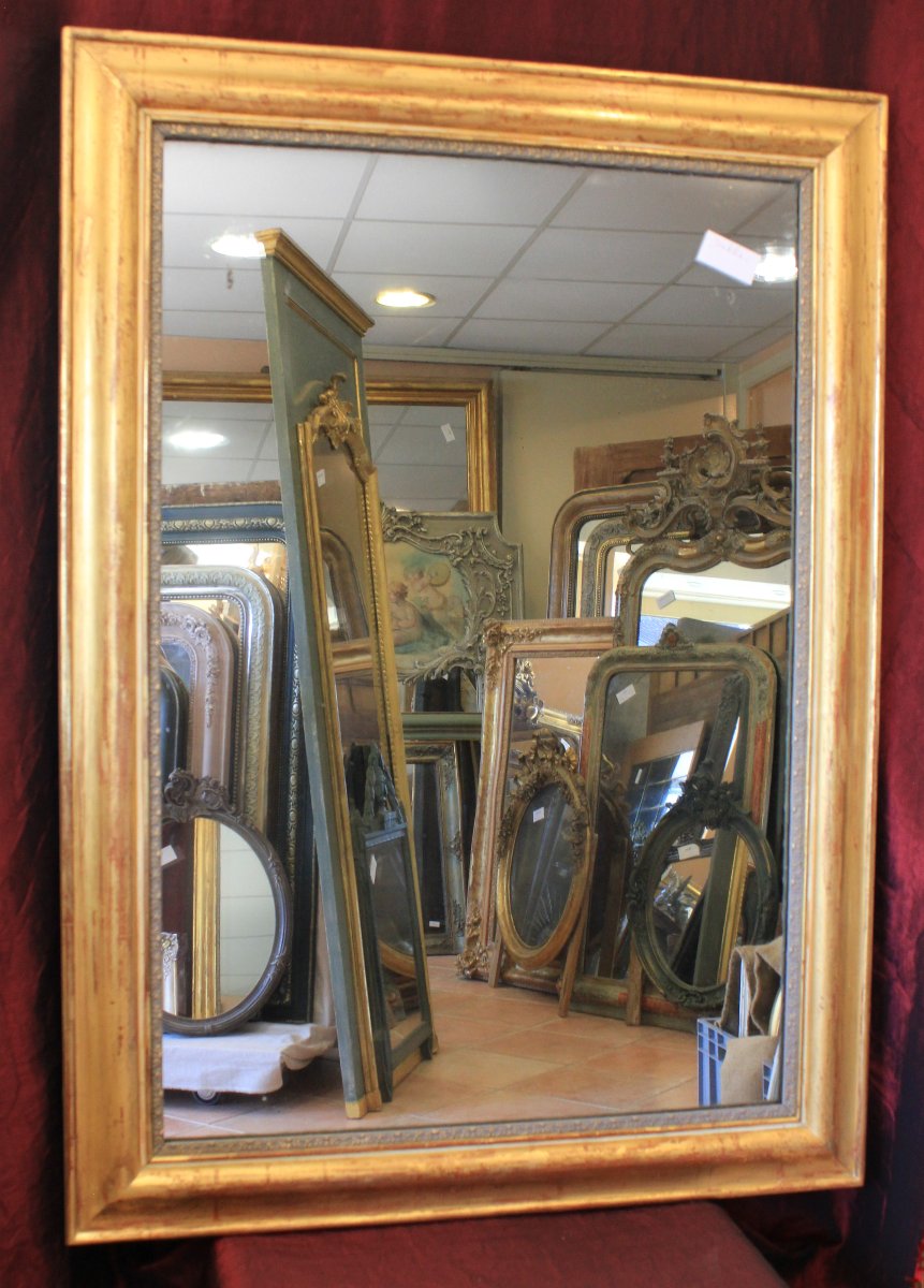 Fausse paire de miroirs rectangle Louis Philippe, glace mercure,94 x 130 cm-photo-6