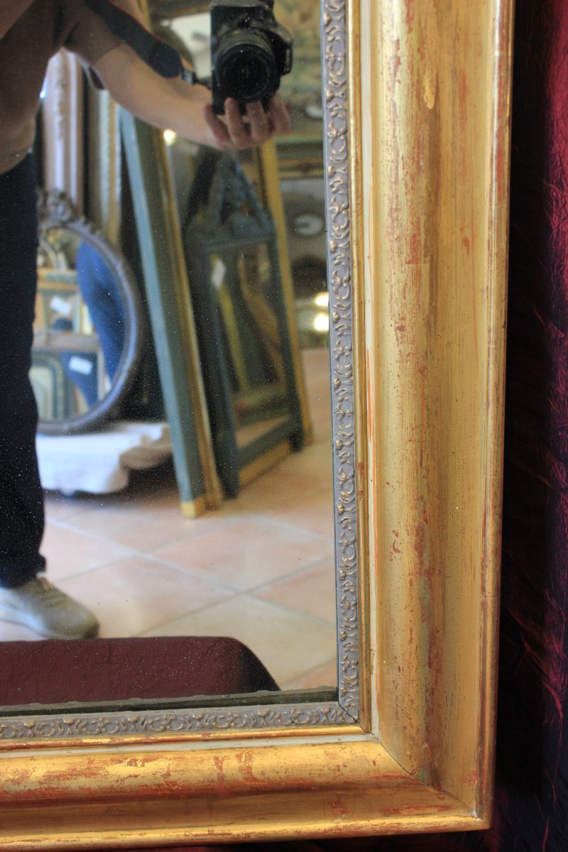 Fausse paire de miroirs rectangle Louis Philippe, glace mercure,94 x 130 cm-photo-7