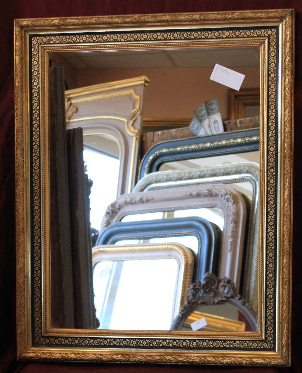 Miroir rectangle , cadre Napoléon III, 63 x 78 cm