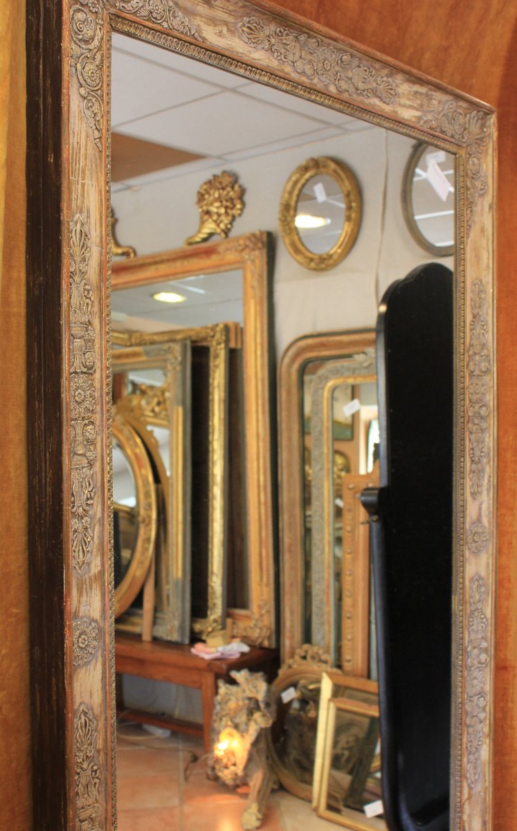 Large Antique Rectangular Mirror, First Empire Period, 100 X 155 Cm-photo-4