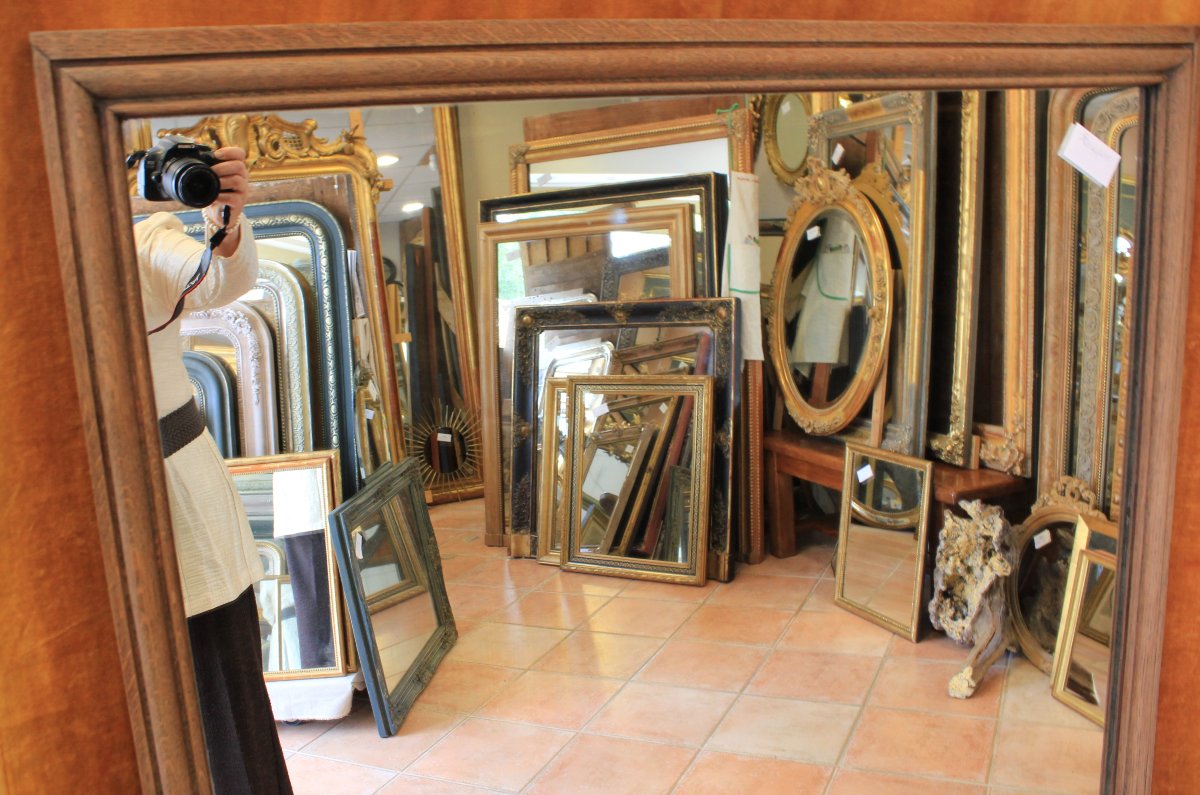"1900" Bistro Mirror Made Of Natural Wood, 109 X 127 Cm-photo-2