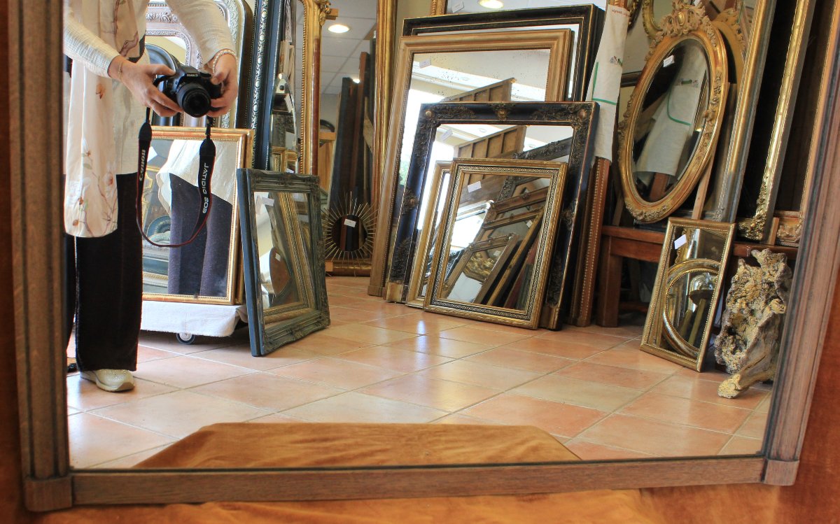 "1900" Bistro Mirror Made Of Natural Wood, 109 X 127 Cm-photo-3