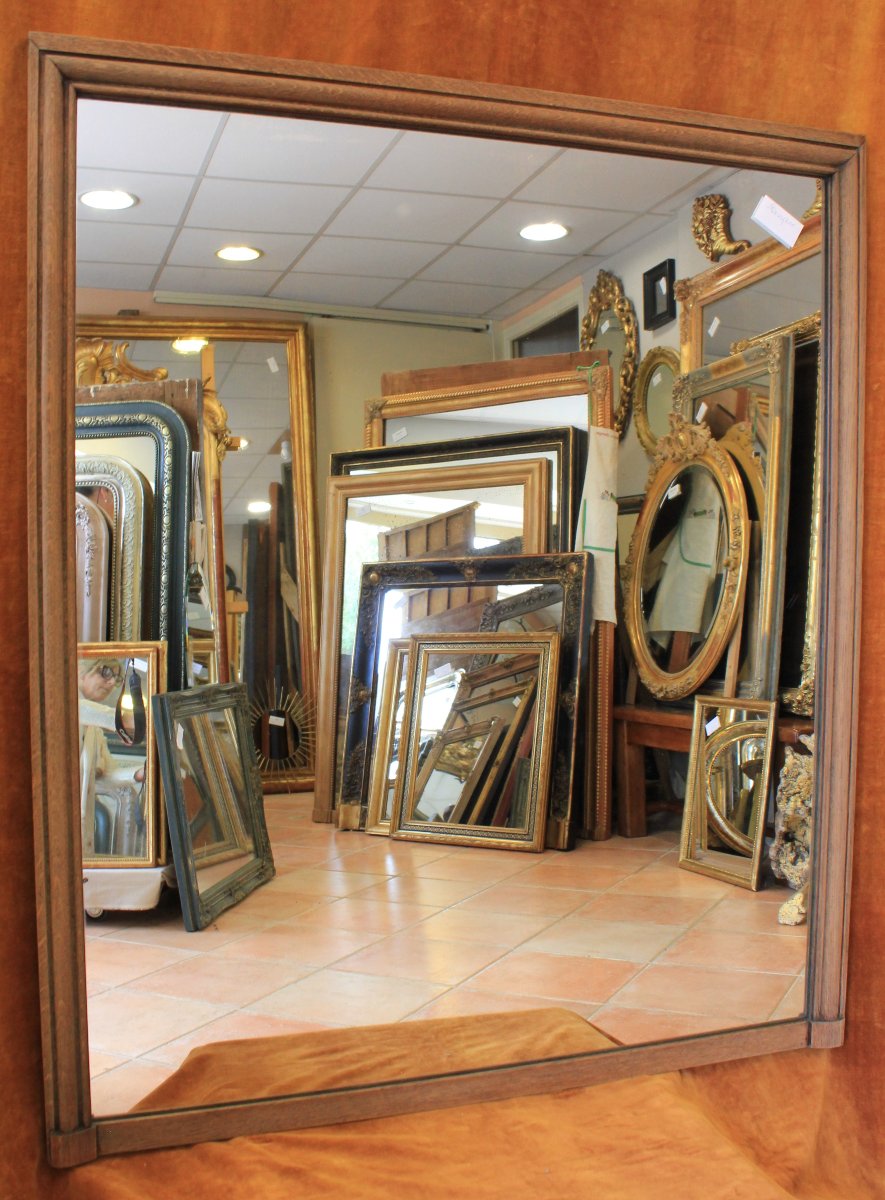 "1900" Bistro Mirror Made Of Natural Wood, 109 X 127 Cm-photo-4