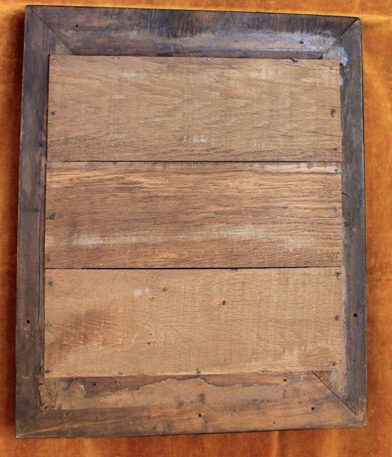 Rectangular Mirror With Blackened And Gilded Wood, Flemish Frame, 50 X 61 Cm-photo-7