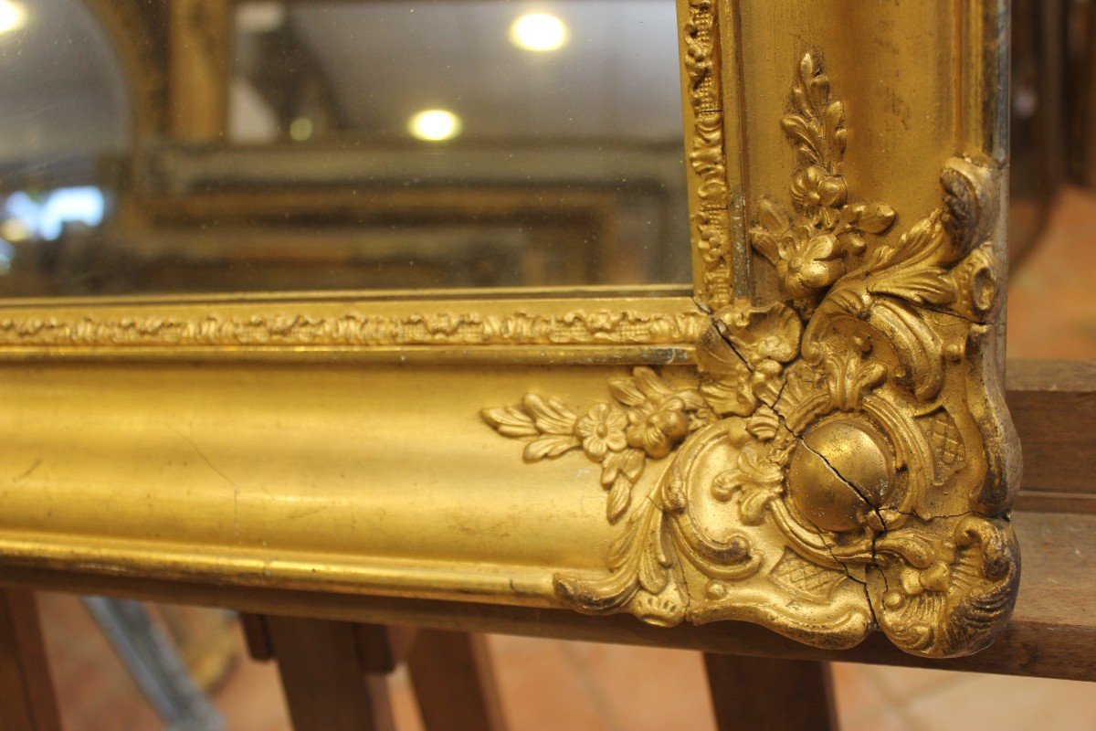 Petit Miroir Rectangulaire Feuille d'Or Et Mercure 37 X 50-photo-2