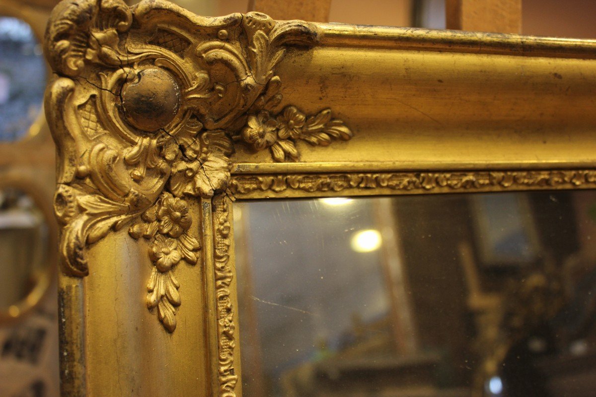 Petit Miroir Rectangulaire Feuille d'Or Et Mercure 37 X 50-photo-1