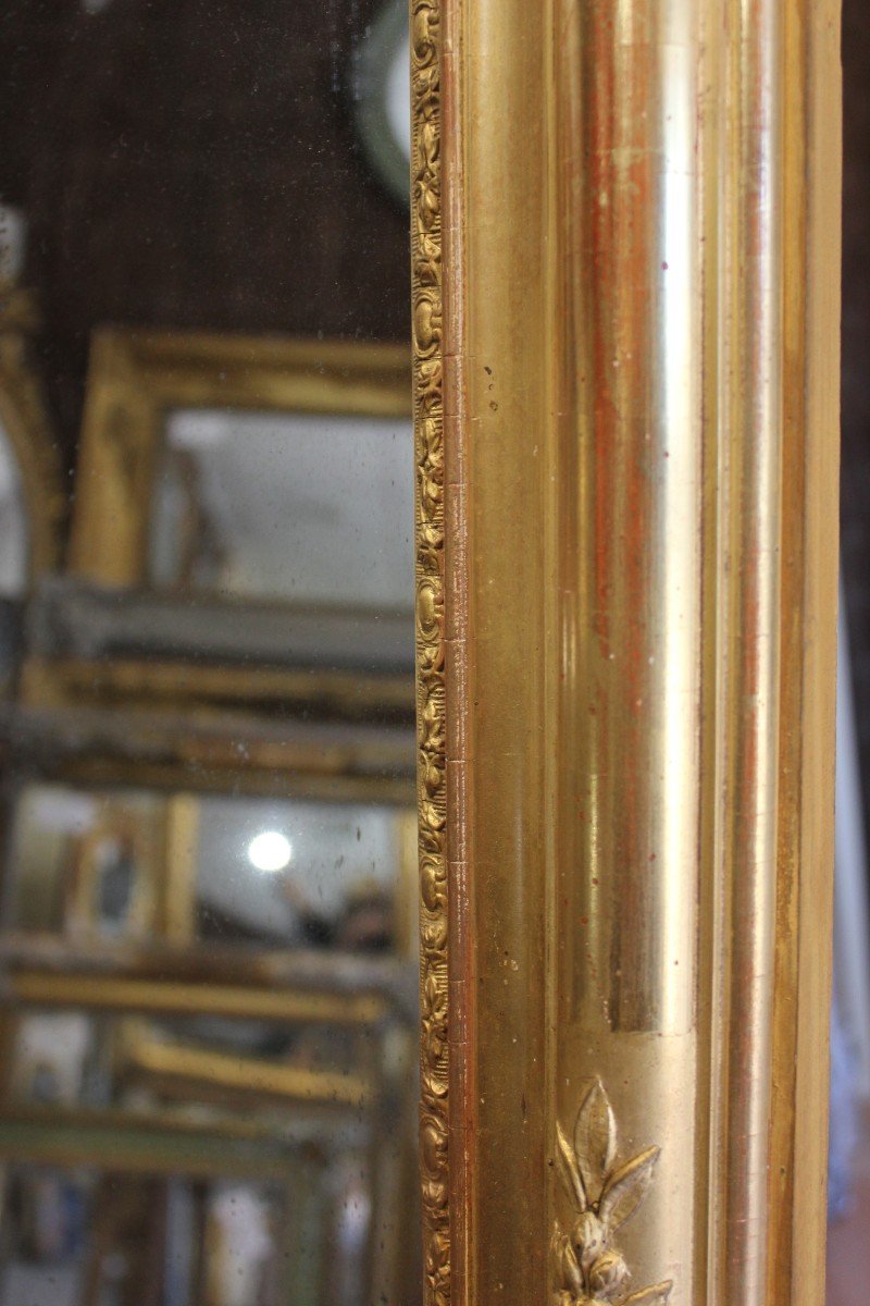Rectangle Restoration Mirror Gold Leaf And Mercury 82 X 71-photo-3