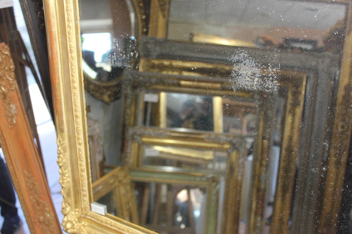 Miroir Restauration Rectangle Feuille d'Or Et Mercure 82 X 71-photo-5