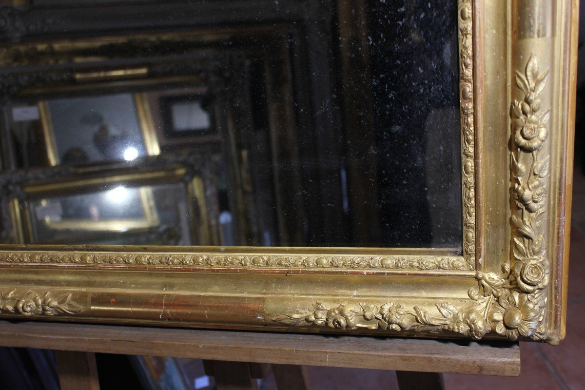 Miroir Restauration Rectangle Feuille d'Or Et Mercure 82 X 71-photo-6