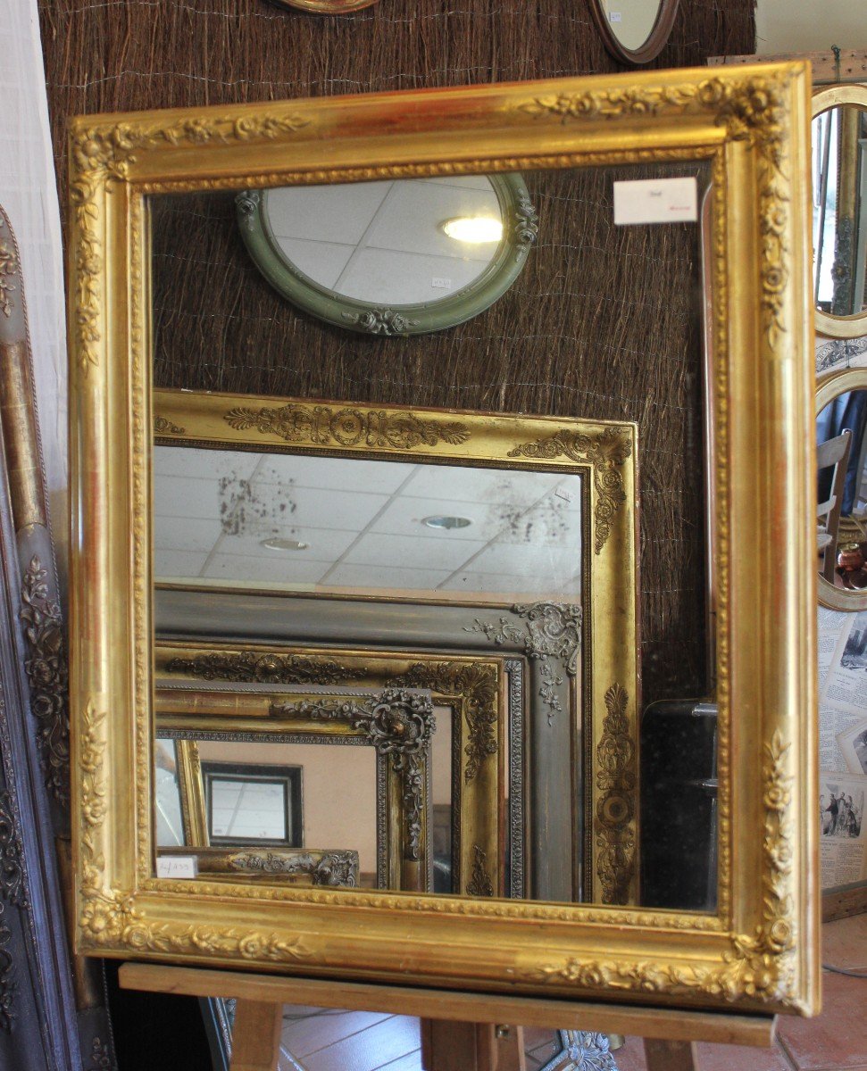 Miroir Restauration Rectangle Feuille d'Or Et Mercure 82 X 71