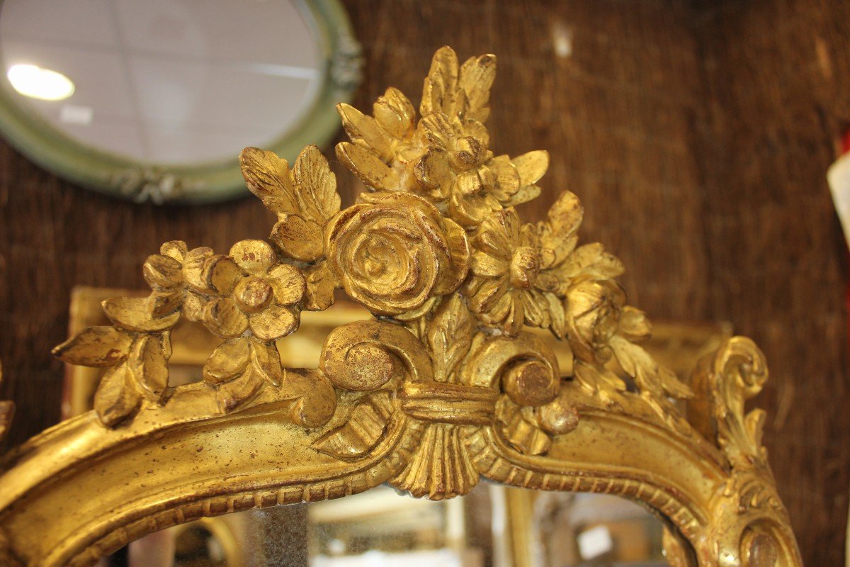  miroir Style Louis XV, miroir bois Sculpté, Feuille d'Or 40 X70 Cm-photo-2