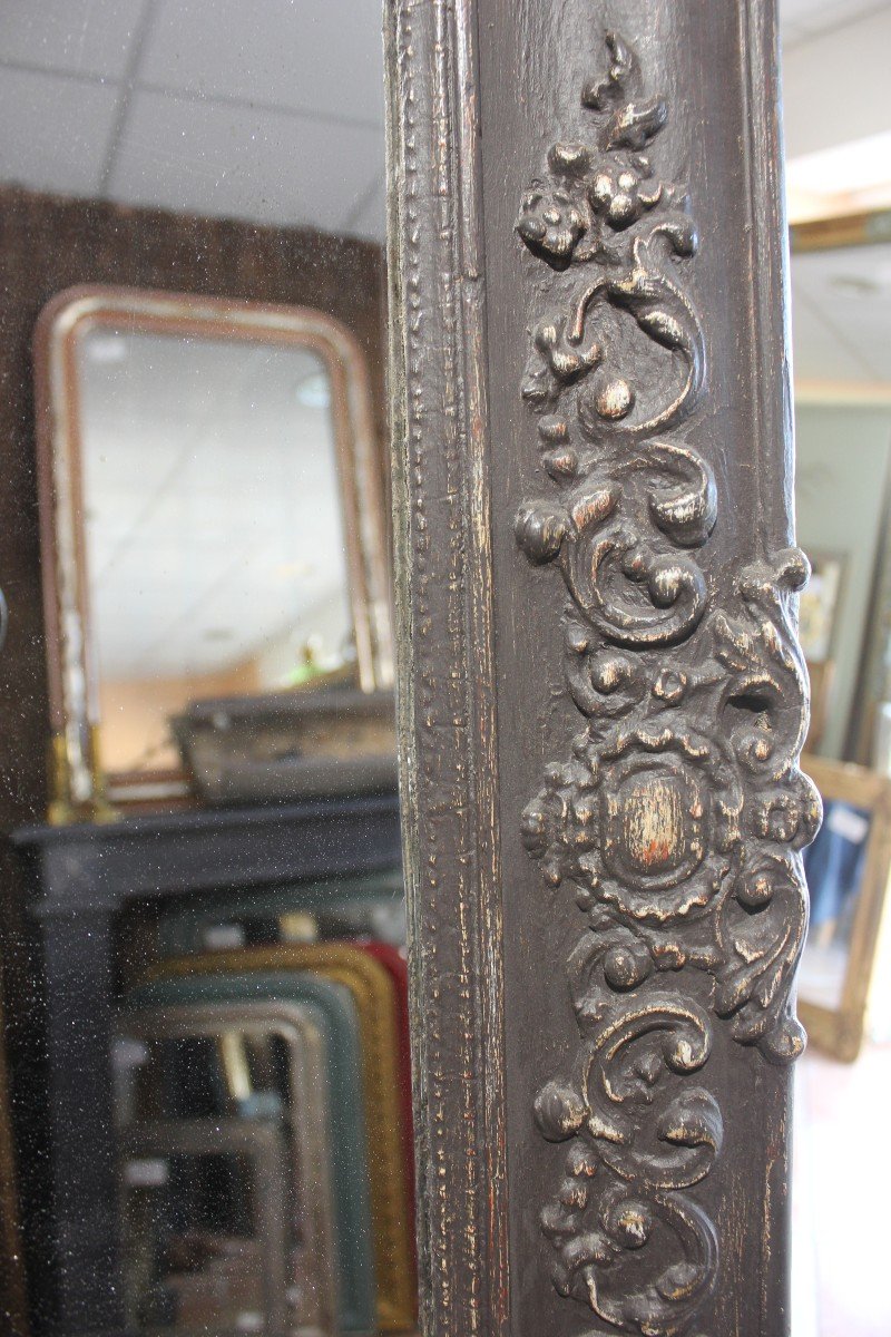 Miroir De Cheminée Ancien, Patine, Glace Mercure 94 X 140-photo-4