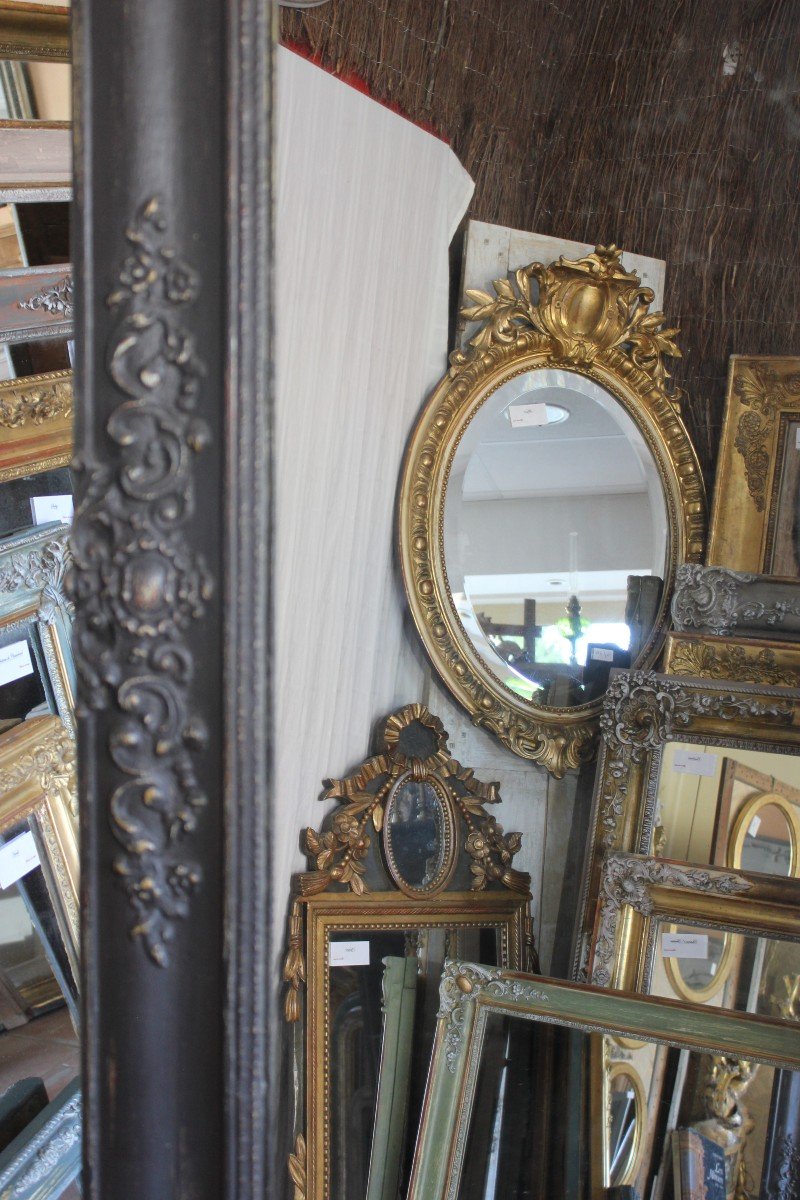 Miroir De Cheminée Ancien, Patine, Glace Mercure 94 X 140-photo-5