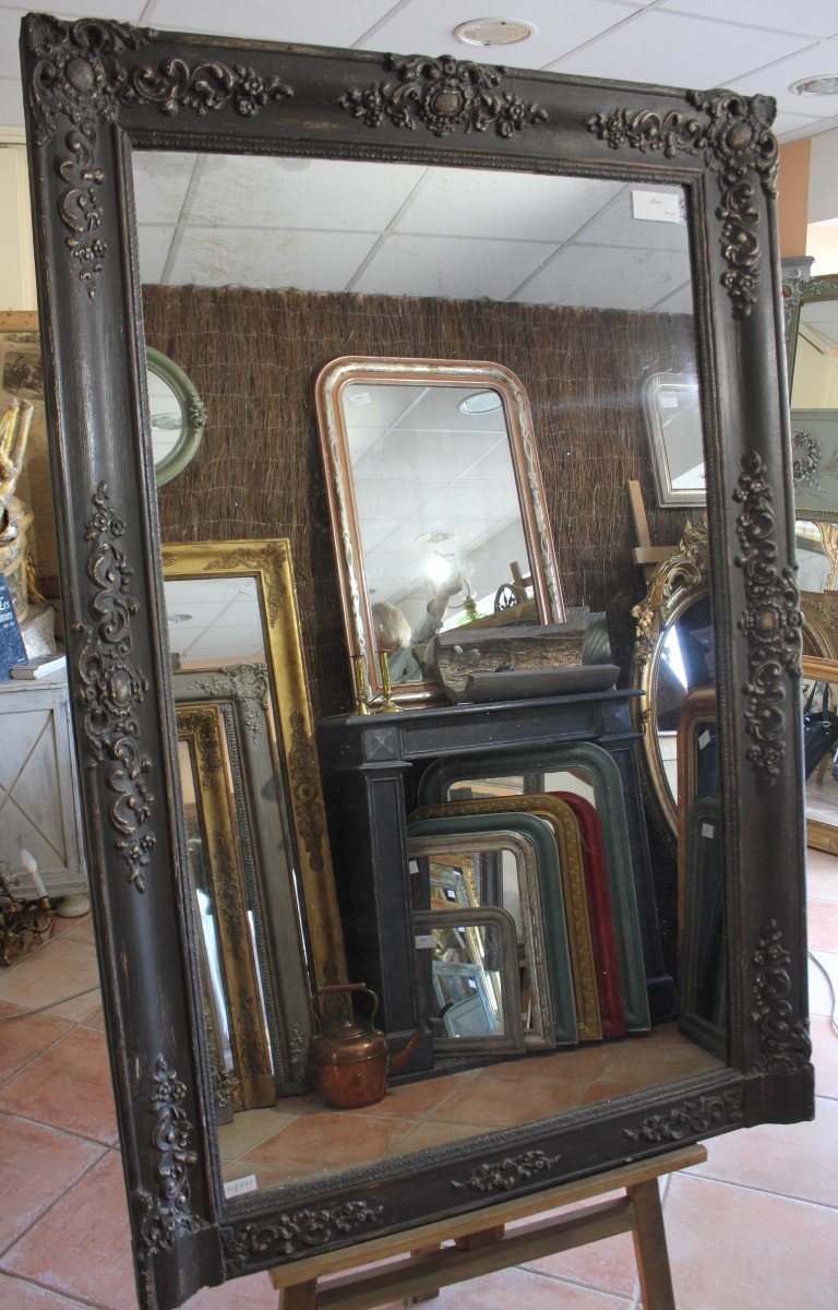 Miroir De Cheminée Ancien, Patine, Glace Mercure 94 X 140