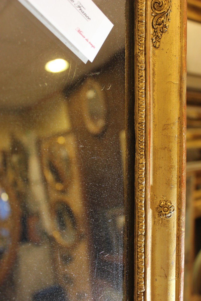 Small Old Mirror Gold Leaf Restoration, Mercury 47 X 55 Cm-photo-4