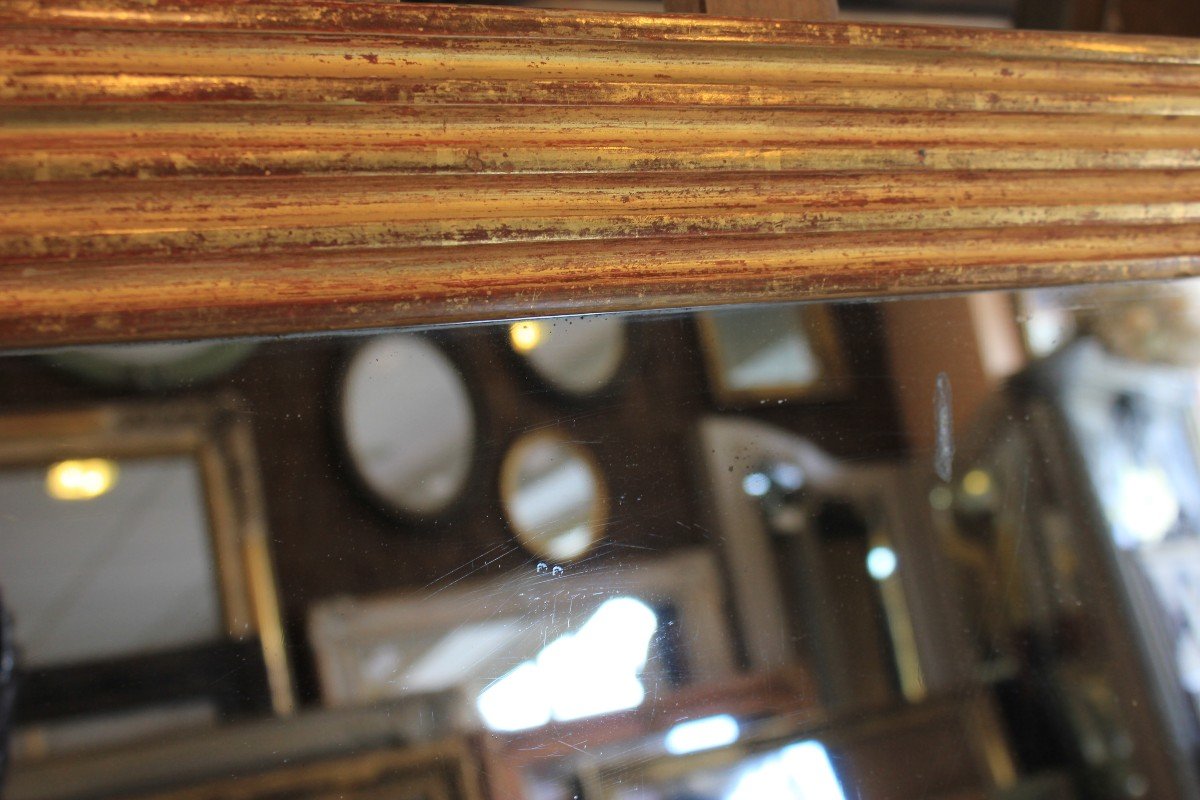 Louis XVI Mirror With Channels, Gold Leaf, Mercury 49 X 100 Cm-photo-6