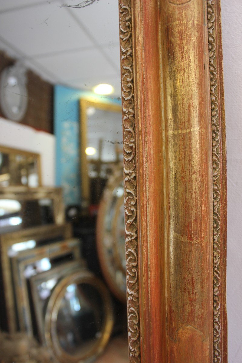 Old Gold Leaf Mirror, Patina, Mercury Ice 65 X 83 Cm-photo-3