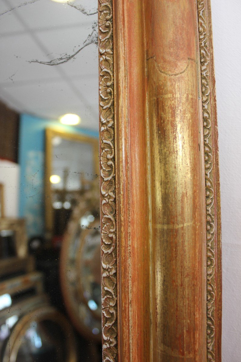 Old Gold Leaf Mirror, Patina, Mercury Ice 65 X 83 Cm-photo-6