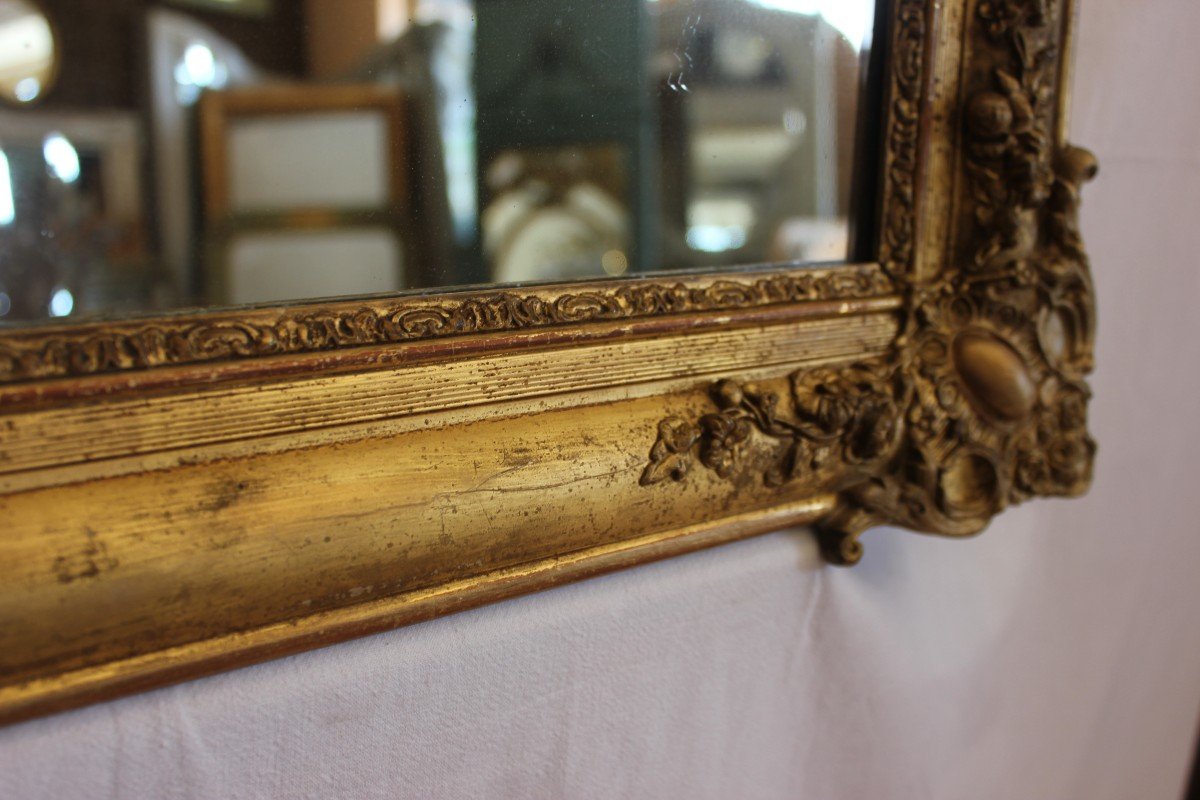 Miroir Rectangle Restauration Feuille d'Or Et Mercure 55 X 75 Cm-photo-4