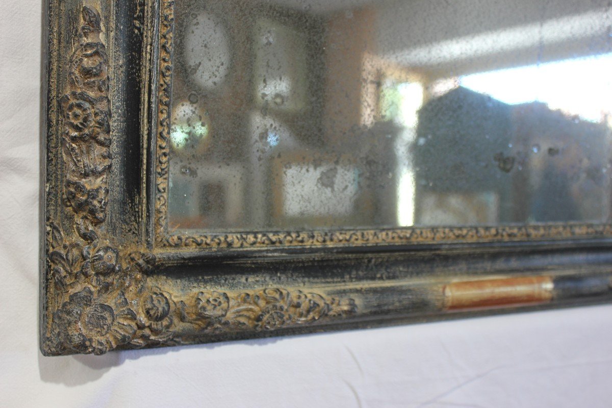 Petit Miroir Restauration, Patine Et Glace Mercure 49 X 61 Cm-photo-1