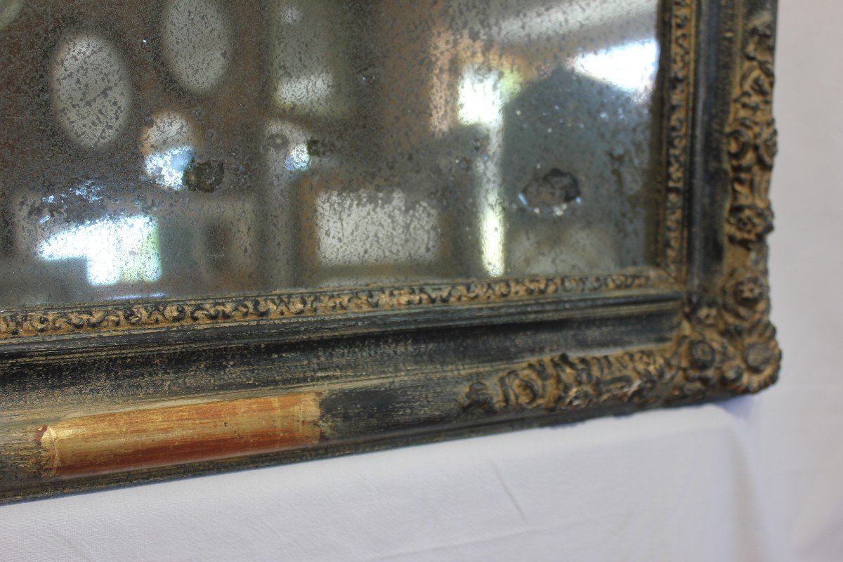 Small Restoration Mirror, Patina And Mercury Ice 49 X 61 Cm-photo-2