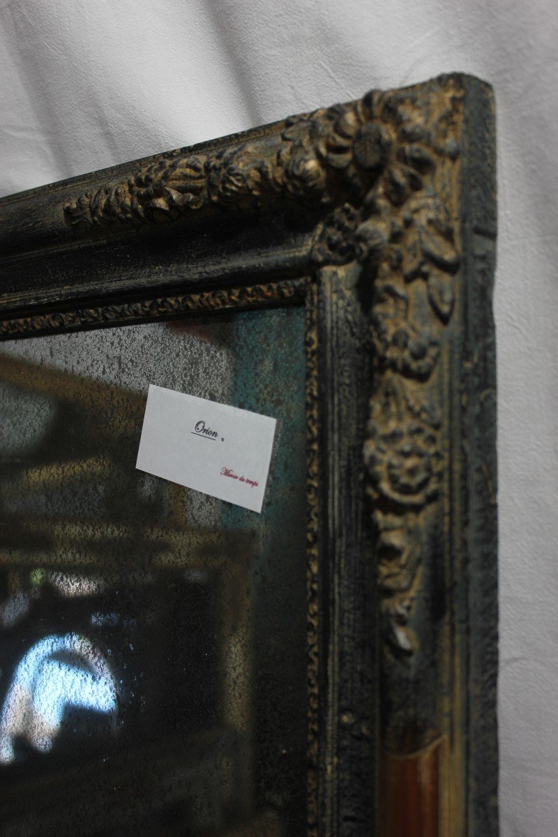 Small Restoration Mirror, Patina And Mercury Ice 49 X 61 Cm-photo-3