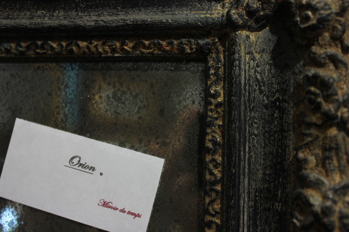 Small Restoration Mirror, Patina And Mercury Ice 49 X 61 Cm-photo-4