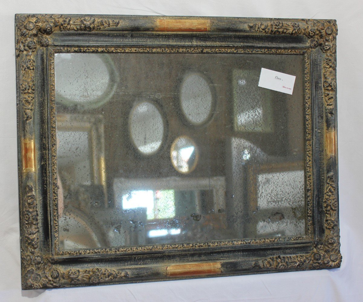 Small Restoration Mirror, Patina And Mercury Ice 49 X 61 Cm