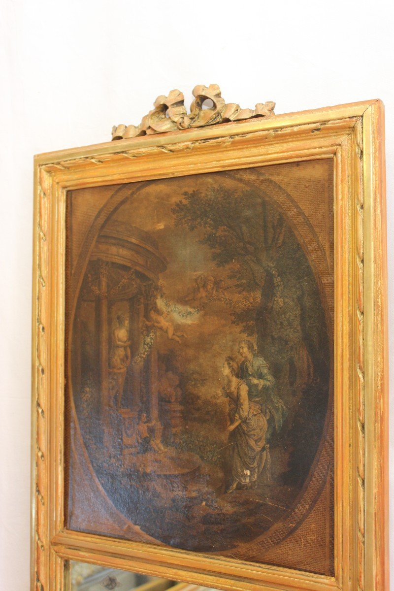 Trumeau Between Two Louis XVI Style, Silver Nitrate Mirror, 45 X 161 Cm-photo-1