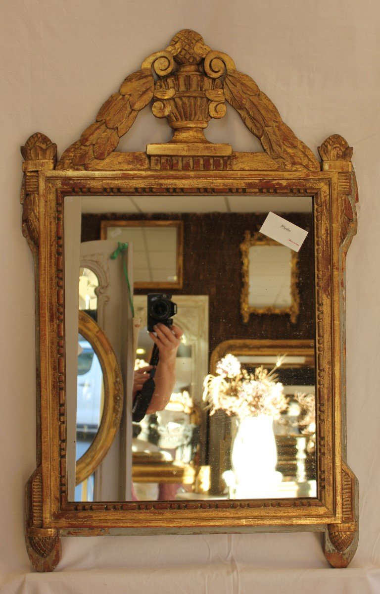 Miroir Style Louis XVI, Directoire Bois Doré 55 X 88 Cm