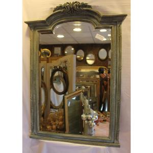 Antique Fireplace Mirror Patinated Wood ' Beveled Ice 90 X 124 Cm