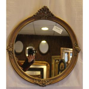 Miroir Rond De Style Louis XV, 54 X 58 Cm