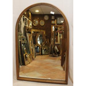 Large Rounded Bistro Mirror, In Molded Wood 105 X 160 Cm