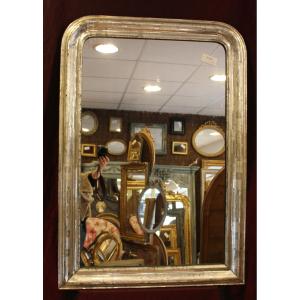 Miroir Ancien Louis Philippe Feuille d'Argent, 84 X 120 Cm