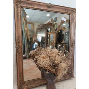 86 x 107 cm miroir ancien rectangle, glace mercure, XIXème