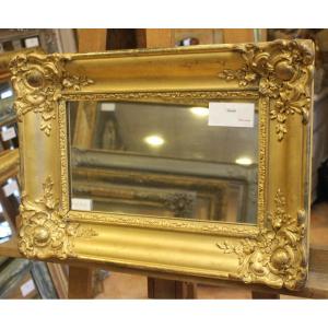 Petit Miroir Rectangulaire Feuille d'Or Et Mercure 37 X 50